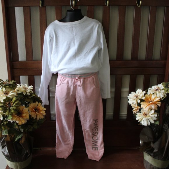 LOVE REPUBLIC "AWESOME" Pink and Silver Girls 6X Sweatpants Joggers - Picture 2 of 13